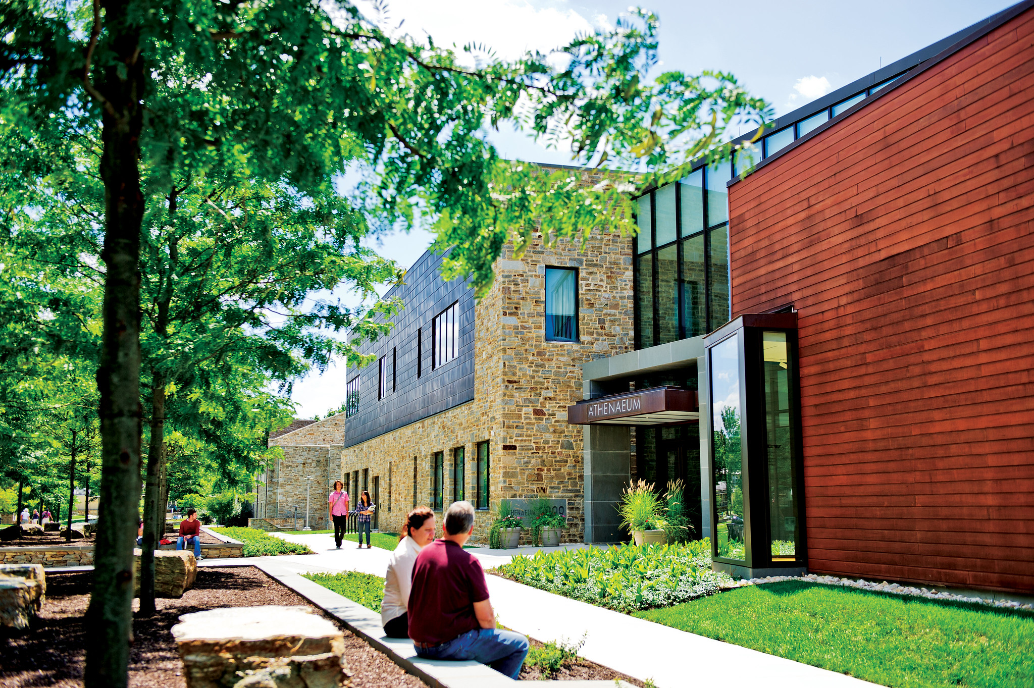 A view of the Athenaeum on Goucher's Campus